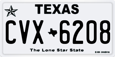 TX license plate CVX6208