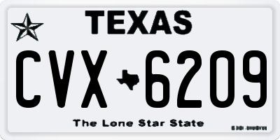 TX license plate CVX6209