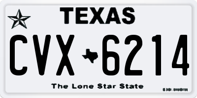 TX license plate CVX6214