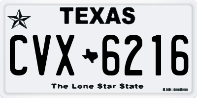 TX license plate CVX6216
