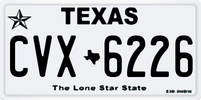 TX license plate CVX6226