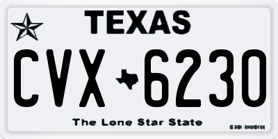 TX license plate CVX6230