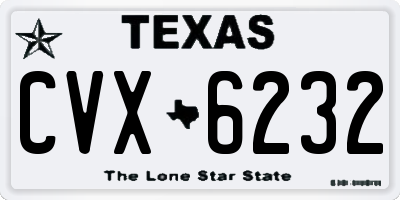 TX license plate CVX6232