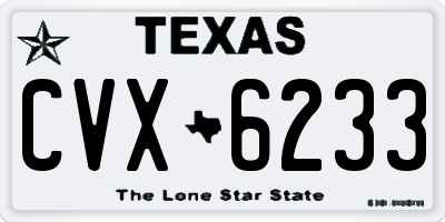 TX license plate CVX6233