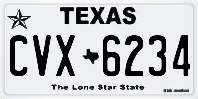TX license plate CVX6234