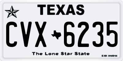 TX license plate CVX6235
