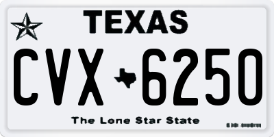 TX license plate CVX6250
