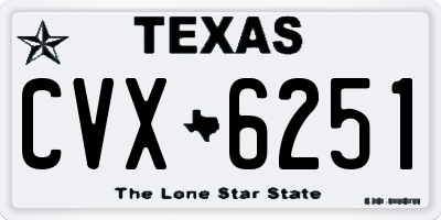 TX license plate CVX6251