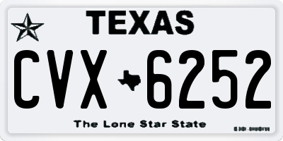TX license plate CVX6252