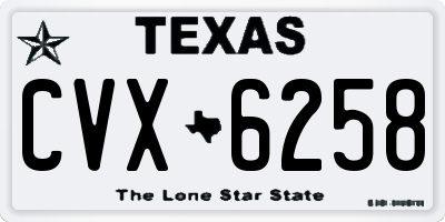 TX license plate CVX6258