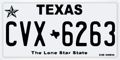 TX license plate CVX6263