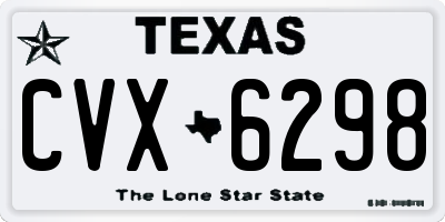 TX license plate CVX6298