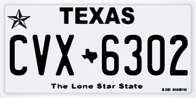 TX license plate CVX6302