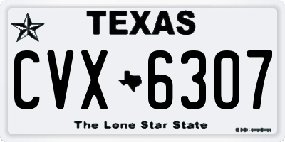 TX license plate CVX6307