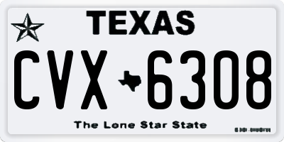 TX license plate CVX6308