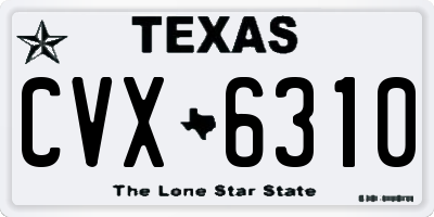 TX license plate CVX6310