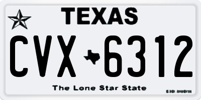 TX license plate CVX6312