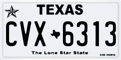 TX license plate CVX6313