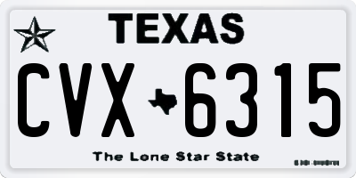 TX license plate CVX6315