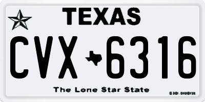 TX license plate CVX6316
