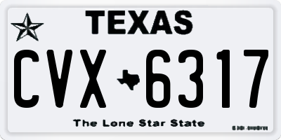 TX license plate CVX6317