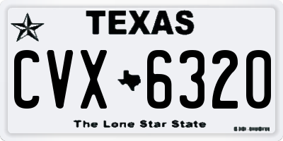 TX license plate CVX6320