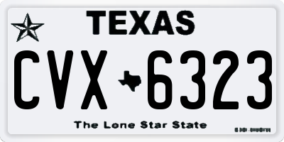 TX license plate CVX6323
