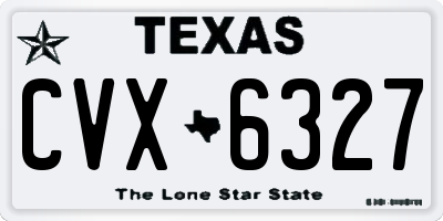 TX license plate CVX6327