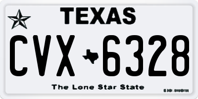 TX license plate CVX6328