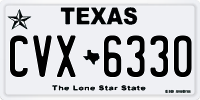 TX license plate CVX6330