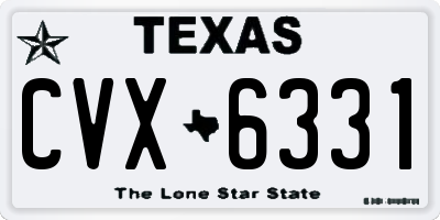 TX license plate CVX6331
