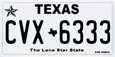 TX license plate CVX6333
