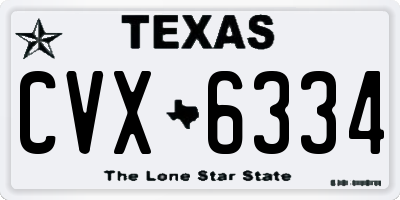 TX license plate CVX6334