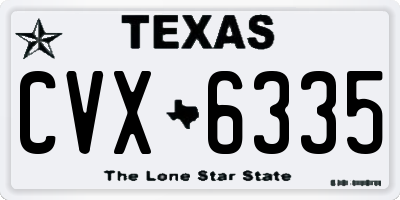 TX license plate CVX6335