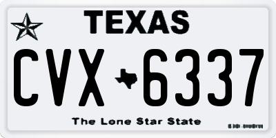 TX license plate CVX6337