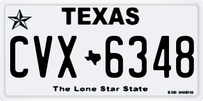 TX license plate CVX6348