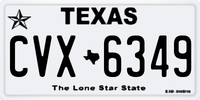 TX license plate CVX6349