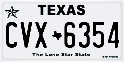 TX license plate CVX6354
