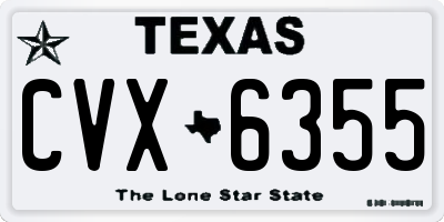 TX license plate CVX6355