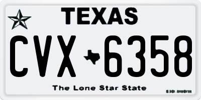 TX license plate CVX6358