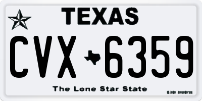 TX license plate CVX6359