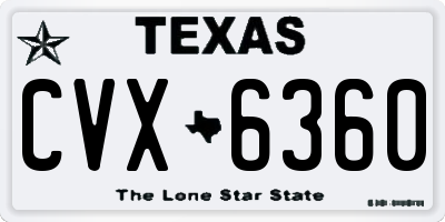 TX license plate CVX6360