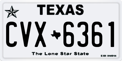 TX license plate CVX6361