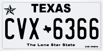 TX license plate CVX6366