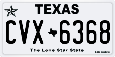 TX license plate CVX6368