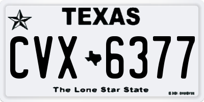 TX license plate CVX6377