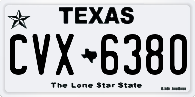 TX license plate CVX6380
