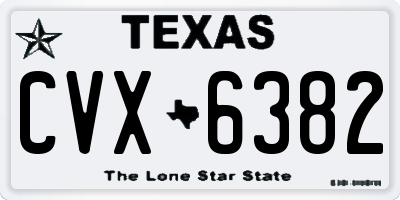 TX license plate CVX6382