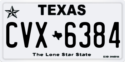 TX license plate CVX6384