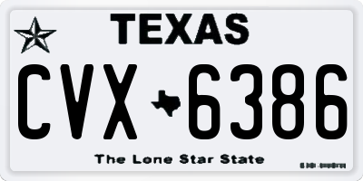 TX license plate CVX6386